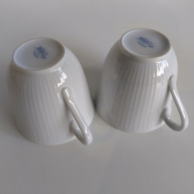 Rorstrand Keramik Grace Kaffee Tee Tassen Paar Weiß Vintage Schweden Minimal Design