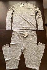 NEW SmartWool Womens XL 100% MERINO WOOL Base Layer top & pants SET Fairisle NWT
