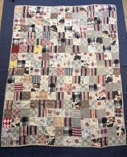 Handmade Denim Patchwork Quilt Throw Cowboy/Western Blanket 64x48
