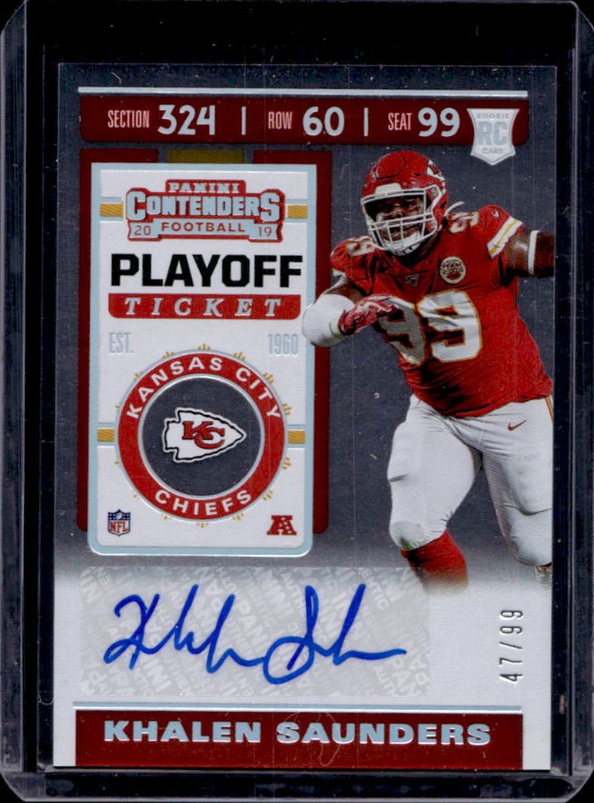 Khalen Saunders Panini Contenders #266 Autograph-Playoff
