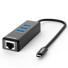 Lenovo C625 USB-C 3.0 to Gigabit Ethernet LAN RJ45 100Mbps Adapter 3-Port HUB