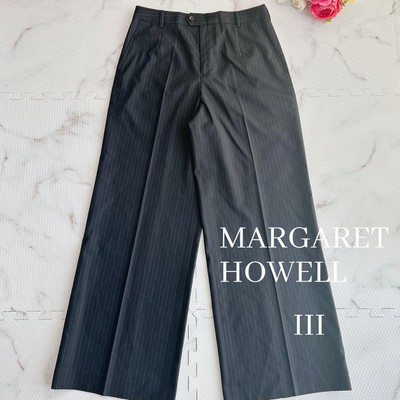 今期　MARGARET HOWELL PANTS Pleated Wide Leg Trouser — Chalk – La Garçonne