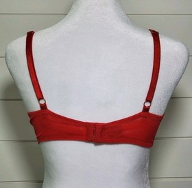 Victoria&rsquo;s Secret Red Lace Dream Angels Lined Demi Bra and Panty Set, Size 34D/M