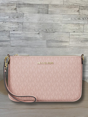 Michael Kors Jet Set Small MK Logo Convertible Wristlet Clutch