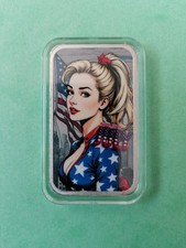 Bullion Baddies Rarely Seen Patriot Tess Happy 4th July Silver oz Bar Ltd Ed