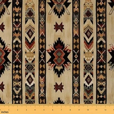 Wood Southwestern Upholstery Fabric for Chairs 1 Yard Geometric Fabric by The...