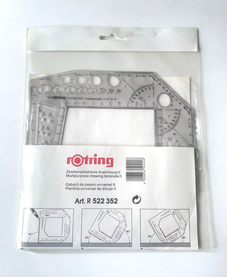 Zeichenschablone Ausbildung II ROTRING R 522 352 wie neu i geöffneter Verpackung