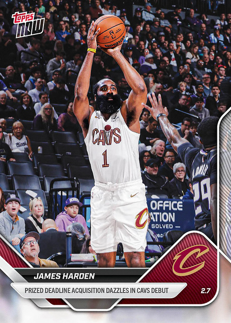2025-26 Topps Now NBA 165 James Harden Cleveland Cavaliers Dazzles Debut PR 764
