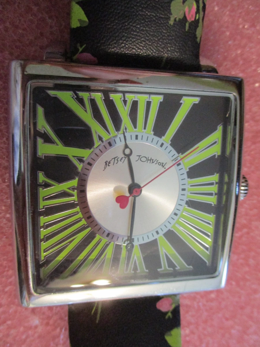 BETSEY JOHNSON PRE-LOVED AUTHENTIC FLORAL FACE & IRIDESCENT LEATHER WATCH Betsey Johnson women main image 4