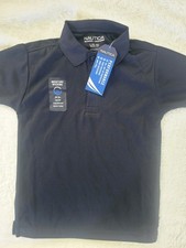 Nautica Boys Uniform Polo Shirt Navy Size L/G 6 Moisture Wicking UPF 50 