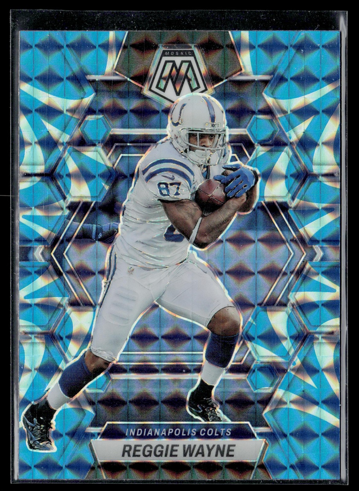 Reggie Wayne 2023 Panini Mosaic Reactive Blue Mosaic #101 Indianapolis Colts