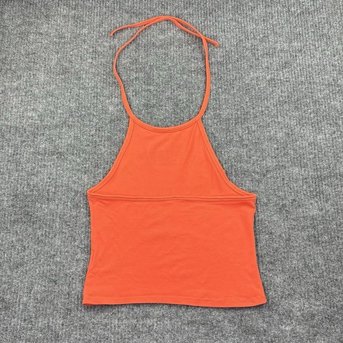 H&M DIVIDED Women’s Orange Cropped Halter Top "One More Day In Paradise" Size S? - Picture 10 of 10