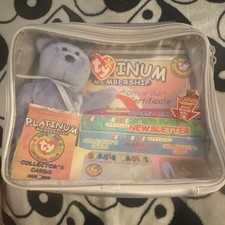 Ty Beanie Babies Official Club Platinum Membership Set Bear Cards Coin Case