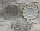 Vintage Hobnail INDIANA GLASS , Anchor Hocking Milk Glass & Xmas Egg Plates X3