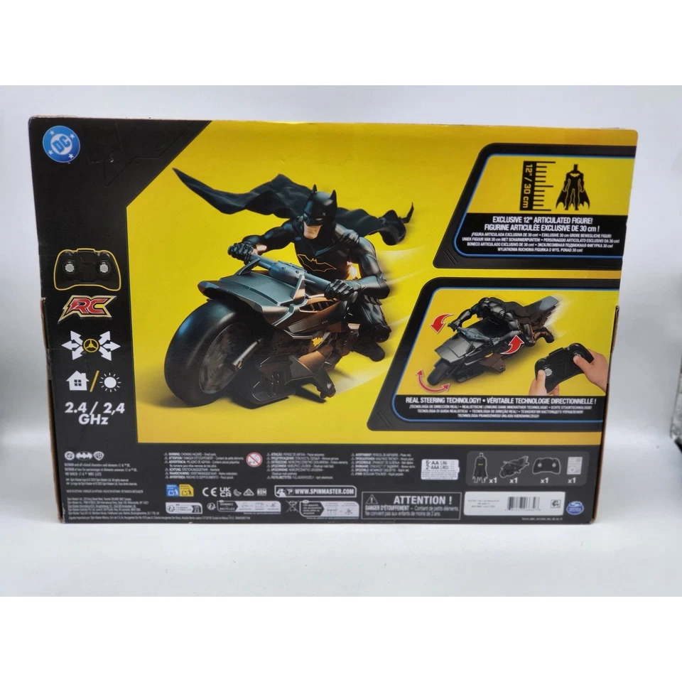 DC Batman Batcycle RC with Exclusive 12 Inch Articulated Figure New - Image 2 of 3