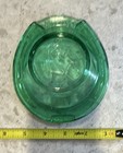 Green  Glass Horseshoe shaped Ashtray, Good Luck Horse Head vintage  — photo 3