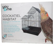 You & Me Cockatiel Habitat Cage Black  20L x 16W x 29H IN NEW!