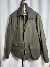 Uniqlo x JW Anderson Men’s Olive Green Quilted Jacket Coat Size L Wool Blend VGC