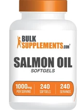 Salmon Oil Softgels 1000Mg 240 Count Omega 3 Nutritional Supplement For Health