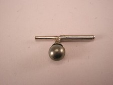 SINGLE 1 1/4" Round Gray Faux Pearl Vintage Formal Tux Shirt Stud c154