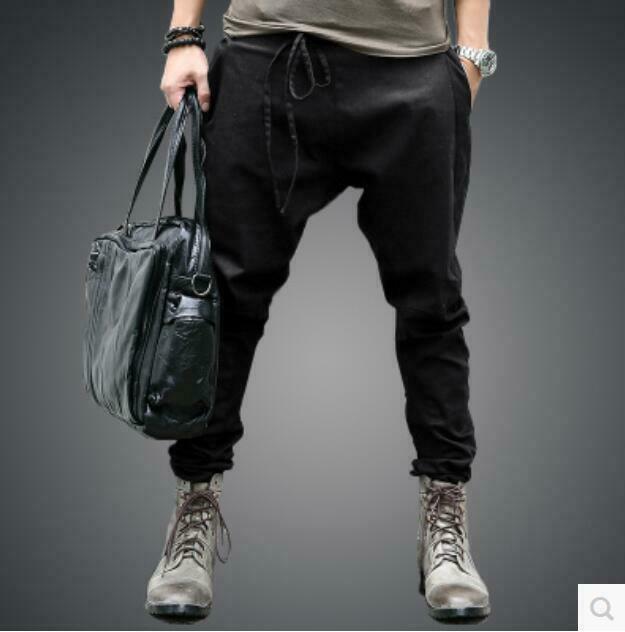 Mens Fashion Long Pants Drop Crotch Streetwear Casual Harem Mens Fashion Long Pants Drop Crotch Streetwear Casual Harem
