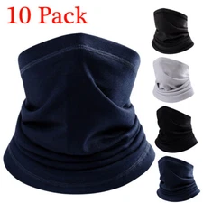 10 Pack Windproof Neck Gaiter Face Cover Scarf Neck Warmer Lot for Cold Weather