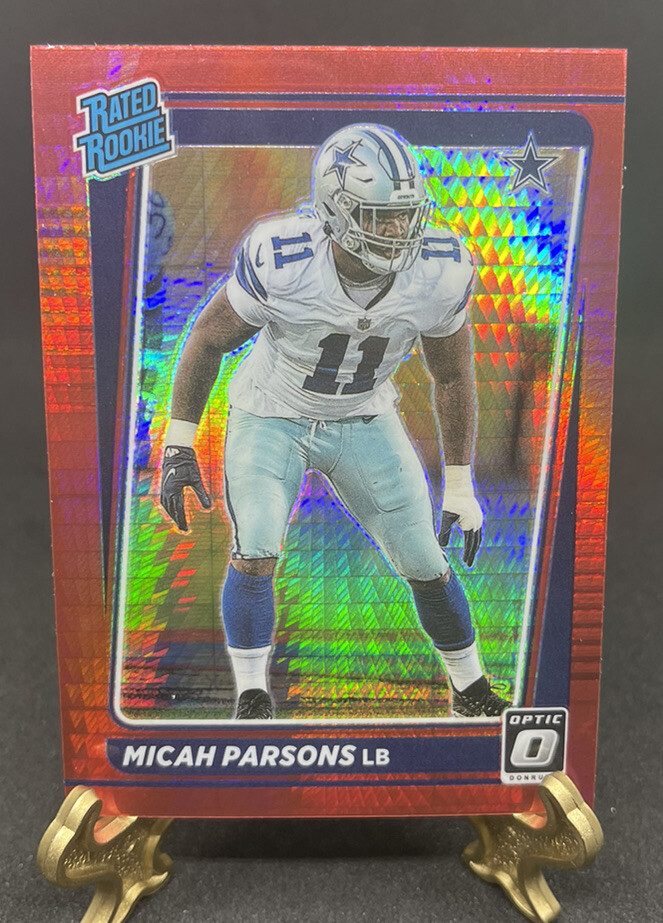 2021 Donruss Optic Micah Parsons Red Hyper Prizm RC #245 Fanatics Exclusive SP
