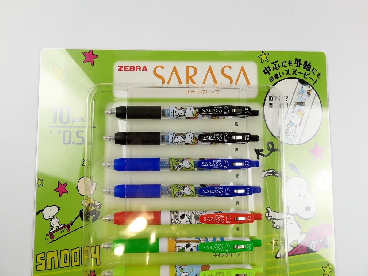 ZEBRA SARASA Clip Gel Pens 0.5mm 10 Pieces Set, PEANUTS SNOOPY