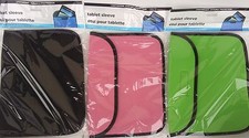 NEOPRENE SLEEVES Tablets Notepads iPads eReader to10" SELECT Black,Green or Pink