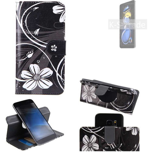 Housse étui Flip Cover Portefeuille Pour Hisense Infinity H11 Pro - Motif Fleurs, Cuir Artificiel