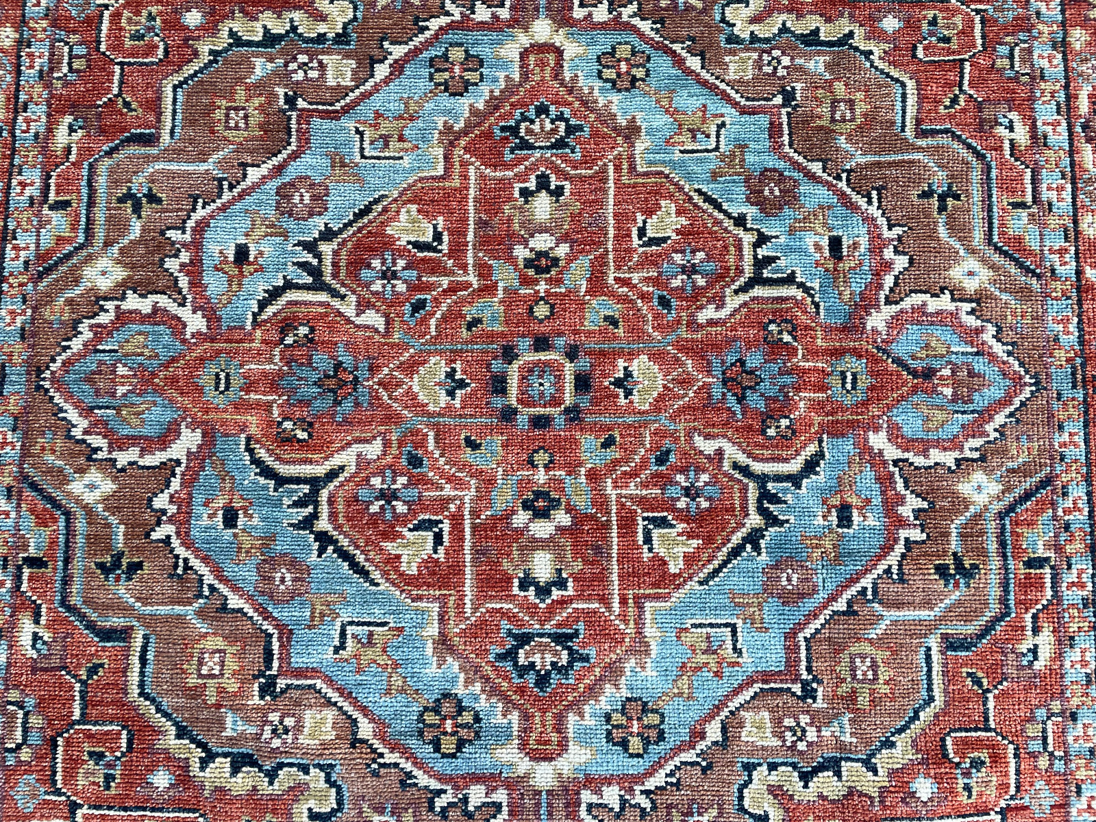 8x10 ORIENTAL RUG HANDMADE WOOL HANDKNOTTED NEW handwoven rust blue