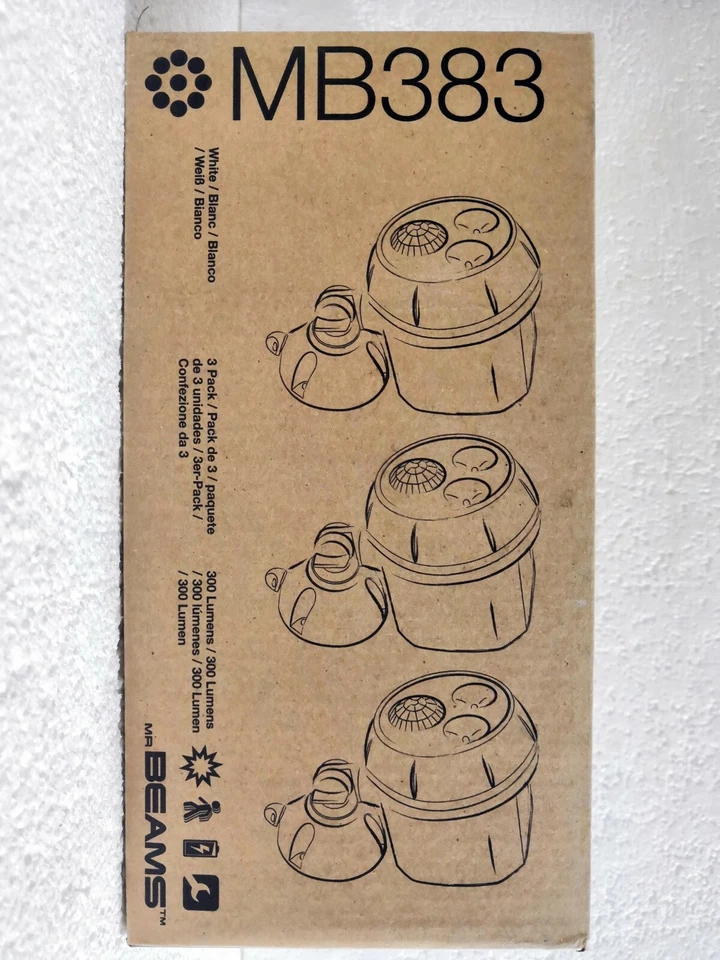 Mr. Beams Motion-Activated Wireless LED Spotlight- 3-Pack 300 Lumens White - Image 2 of 4