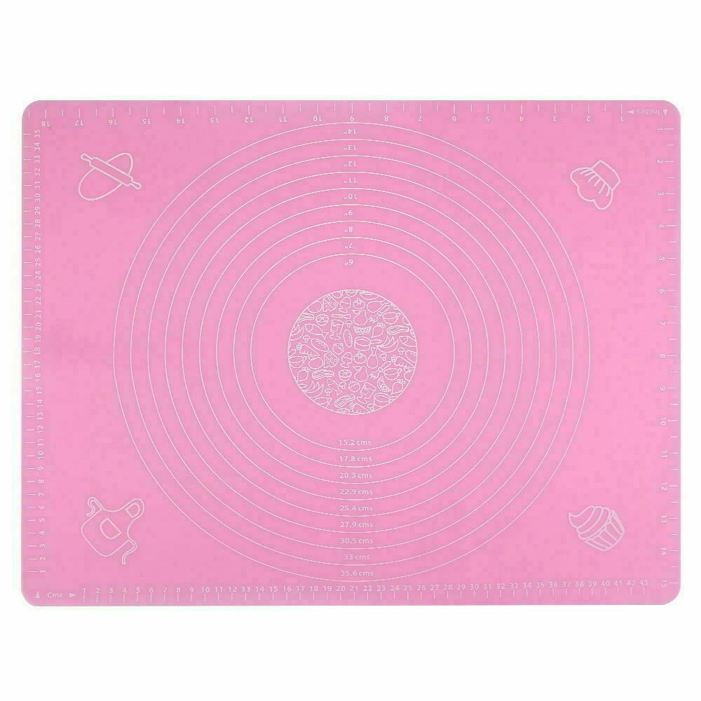 65x45 cm Backmatte Silikonmatte Teigunterlage Ausrollmatte - Blau - Rosa - Grün