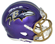TYLAN WALLACE AUTOGRAPHED BALTIMORE RAVENS FLASH SPEED MINI HELMET BECKETT