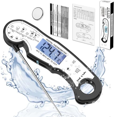 Digital Instant Read Meat Thermometer Digital for Grilling and Black/White