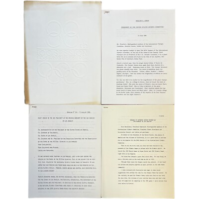1984 Los Angeles Olympics Solemn Opening Ceremony Program & Draft Speeches Rare