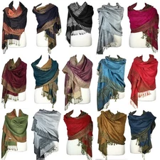 Women Paisley Pashmina Scarf Two Sided Shawls Wraps | Christmas Gift ~ 20 COLORS