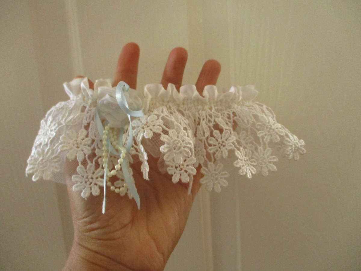 Vintage Thigh Garter Victoria's Secret ruffle lace white wedding