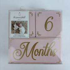 NEW The Peanutshell Pink  Gold Baby Milestone Blocks for Photos