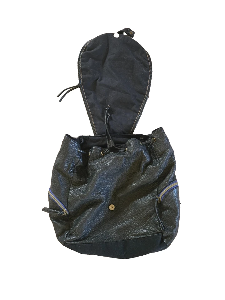 Mochila vintage MOSSIMO imitación cuero con cordón CARTERA SUAVE versátil años 90 Foto 2 de 4