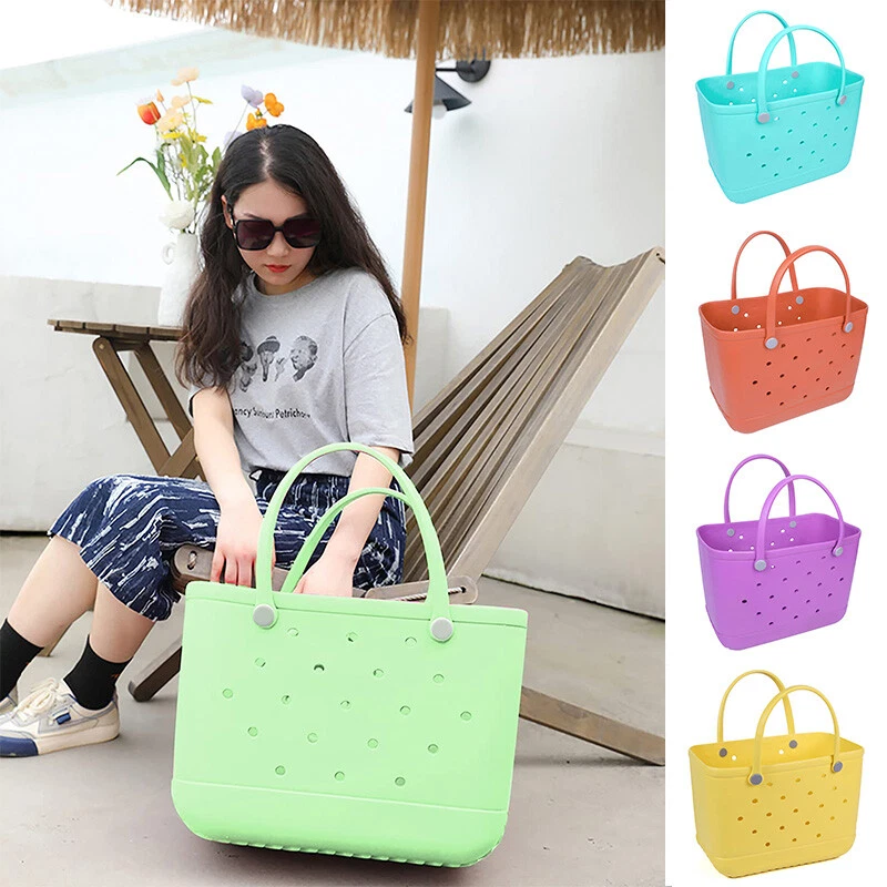 Beach Bag, Oversized Rubber Beach Bag, Washable Open Tote Bag Durable EVA  Tote Travel Bags for Outdoor Sport