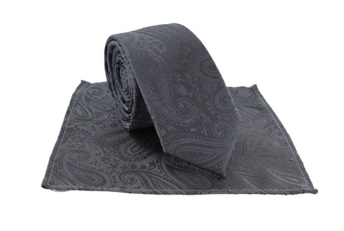Michelsons of London Boys Tonal Paisley Tie & Pocket Square Set - Picture 23 of 91