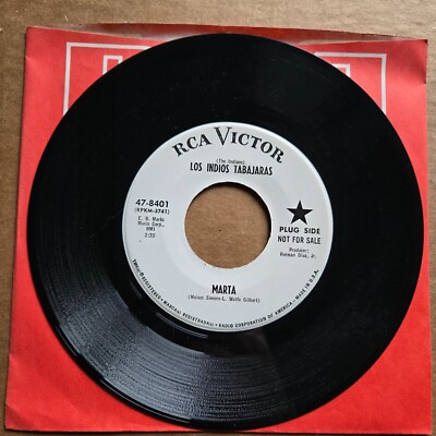 LOS INDIOS TABAJARAS Marta/St. Louis Blues PROMO 45 7'' LATIN Vinyl JAZZ POP