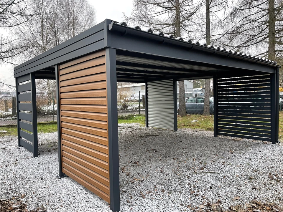 Doppelter Garage Carport 6x6 Moderne Garage Fertiggarage auf Maß Blechgarage  - Bild 2 von 4