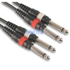 3M Twin MONO 1/4" Jack to Jack 6.3mm CABLE 6.35 mm AUDIO LEAD 3 METRES
