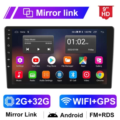 LEEKOOLUU Radio Coche 9" Android 13.0 2 DIN Con GPS Navi WIFI Bluetooth WiFi FM RDS 2G+32GB