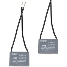 2x Replacement Motor Capacitors 4uf 2-Wire CBB61 for Harbor Breeze Ceiling Fan