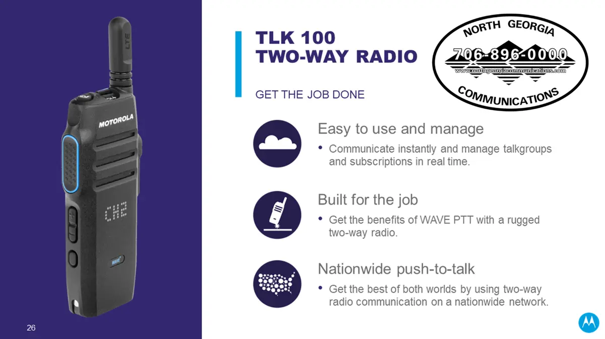 Motorola TLK-100 4G LTE Two-Way Radio Wave **Monthly Subscription Required* - 1