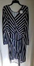 Ava viv Women's Plus Size Striped Wrap Navy/White Size 4XL (EE)