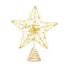 LED Glitter Christmas Tree Topper Sparkle Star With Lights Treetop Xmas Ornament